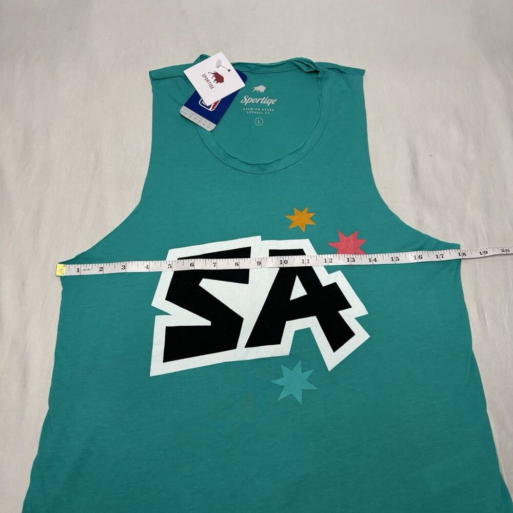 Sportiqe San Antonio Spurs SA Graphic Tank Top Women’s Large Teal - Picture 4 of 7
